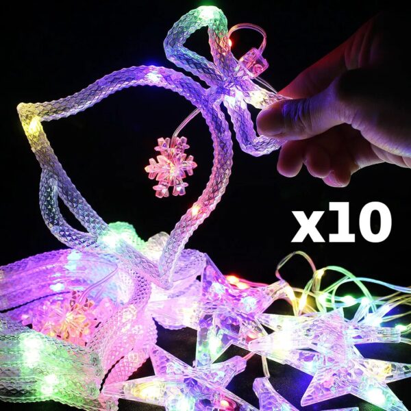 Guirnalda de 10 Campanas LED Multicolor Gigantes – 4 metros Luz Navideña Exterior e Interior 220V