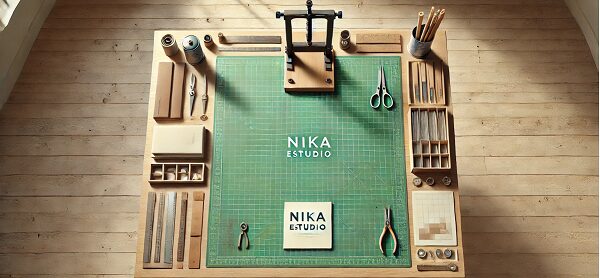 imagen de mesa de trabajo de nika estudio. AI