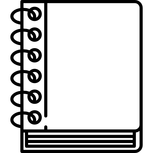 icono de cuaderno con encuadernado de anillado